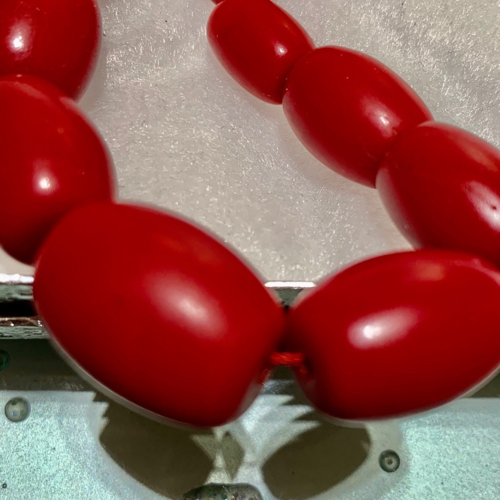 Antique Coral Undyed Ukrainian Red Beads Necklace